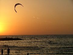 Kitesurfer, solarer Farbverlauf (ohne Nachbearbeitung)
